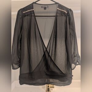 Banana Republic Black Sheer Blouse - US Small